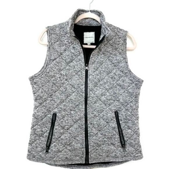 Thread & Supply Quilted Zip-Up Vest in Marled Grey, Size L, Excellent Condition - Picture 1 of 9